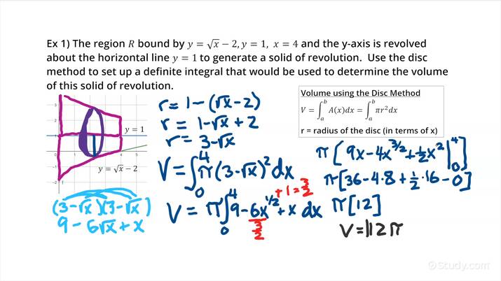 How To Find The Volume Of A Solid Of Revolution Using The Disc Method