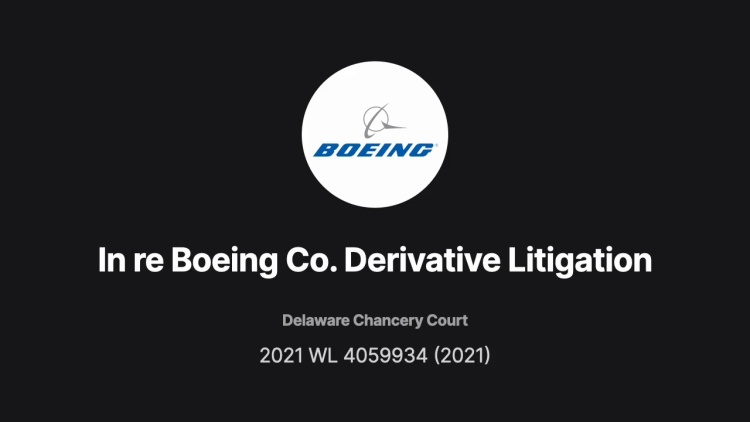 In re Boeing Co. Derivative Litigation