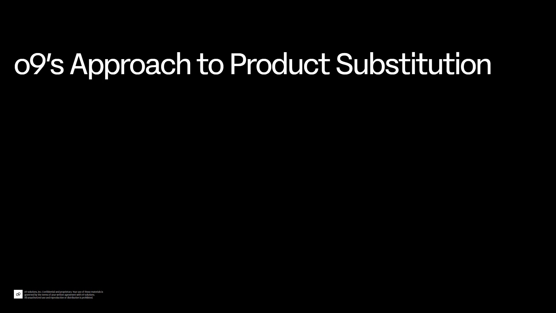 Product Substitution