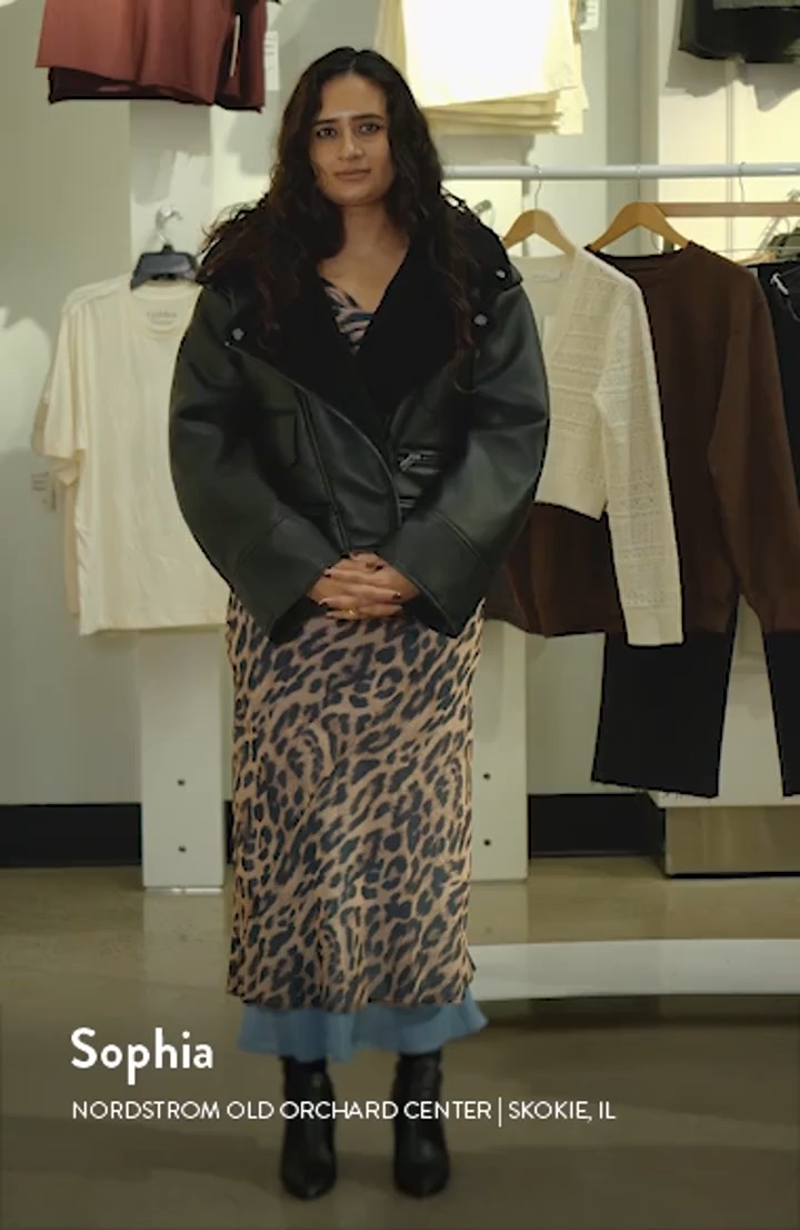 UGG® Finnian Oversize Faux Leather & LuxeFluff Moto Jacket | Nordstrom