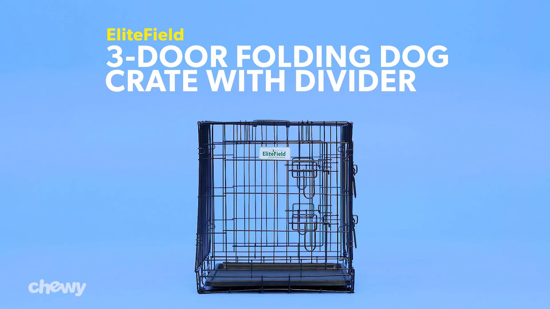 EliteField 2-Door Folding Dog Crate w/RUBBER FEET Cage Kennel 5 Sizes 10 Models 