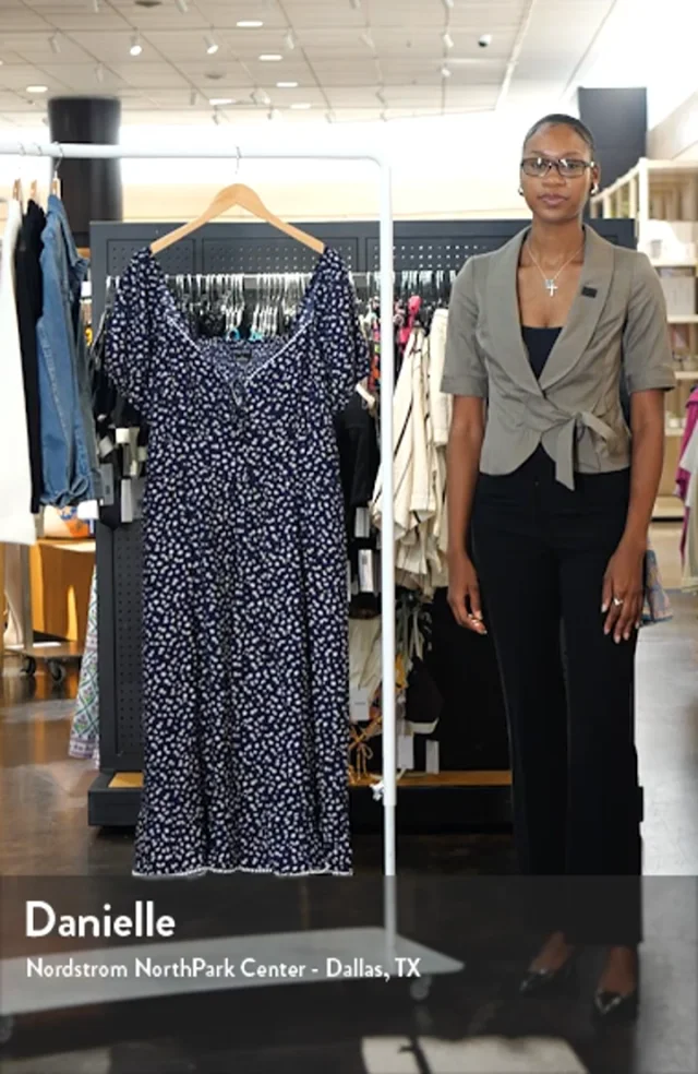 City Chic Dress Sky Floral Midi Dress Nordstrom