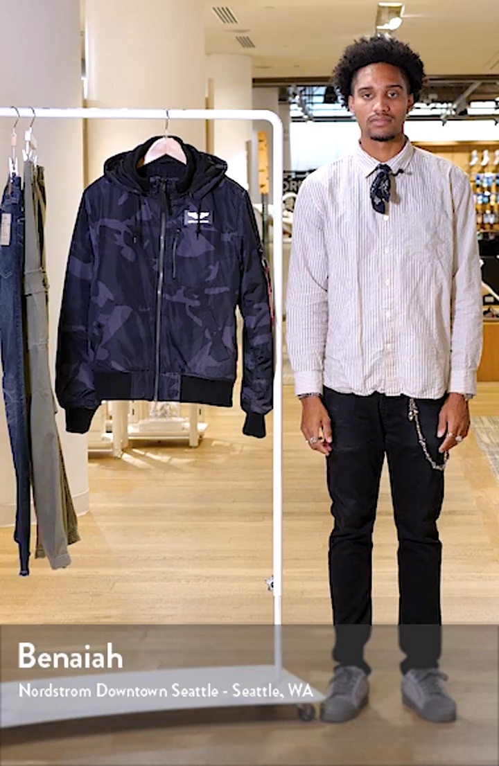 Alpha Industries Hooded Rib Flight Jacket | Nordstrom