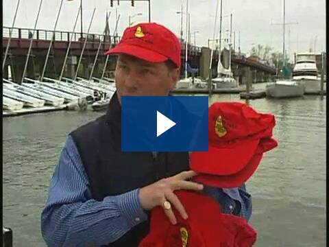 Tranny red Sailing mount gay rum hat