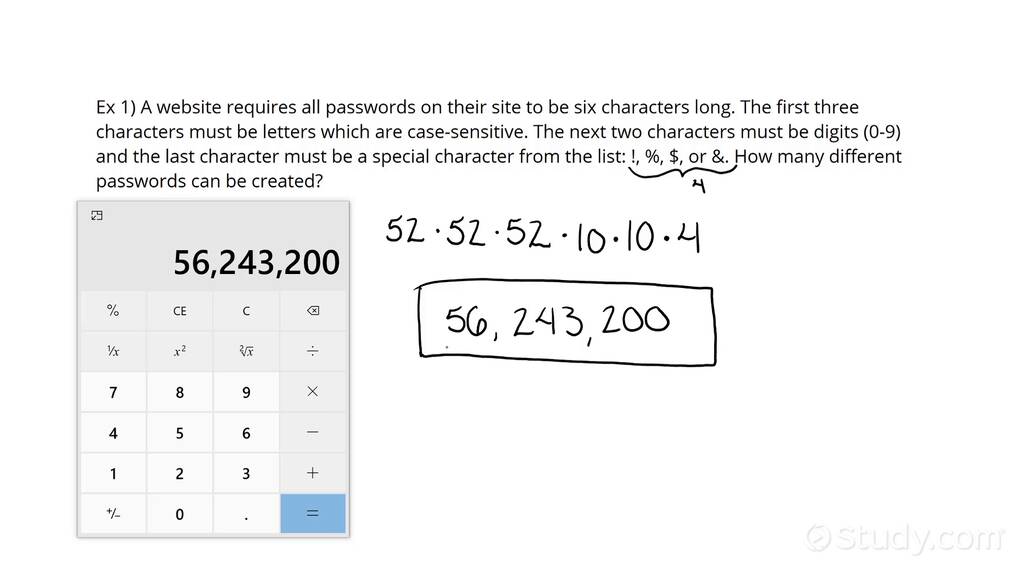 Using The Counting Principle With Repetition | Algebra | Study.com