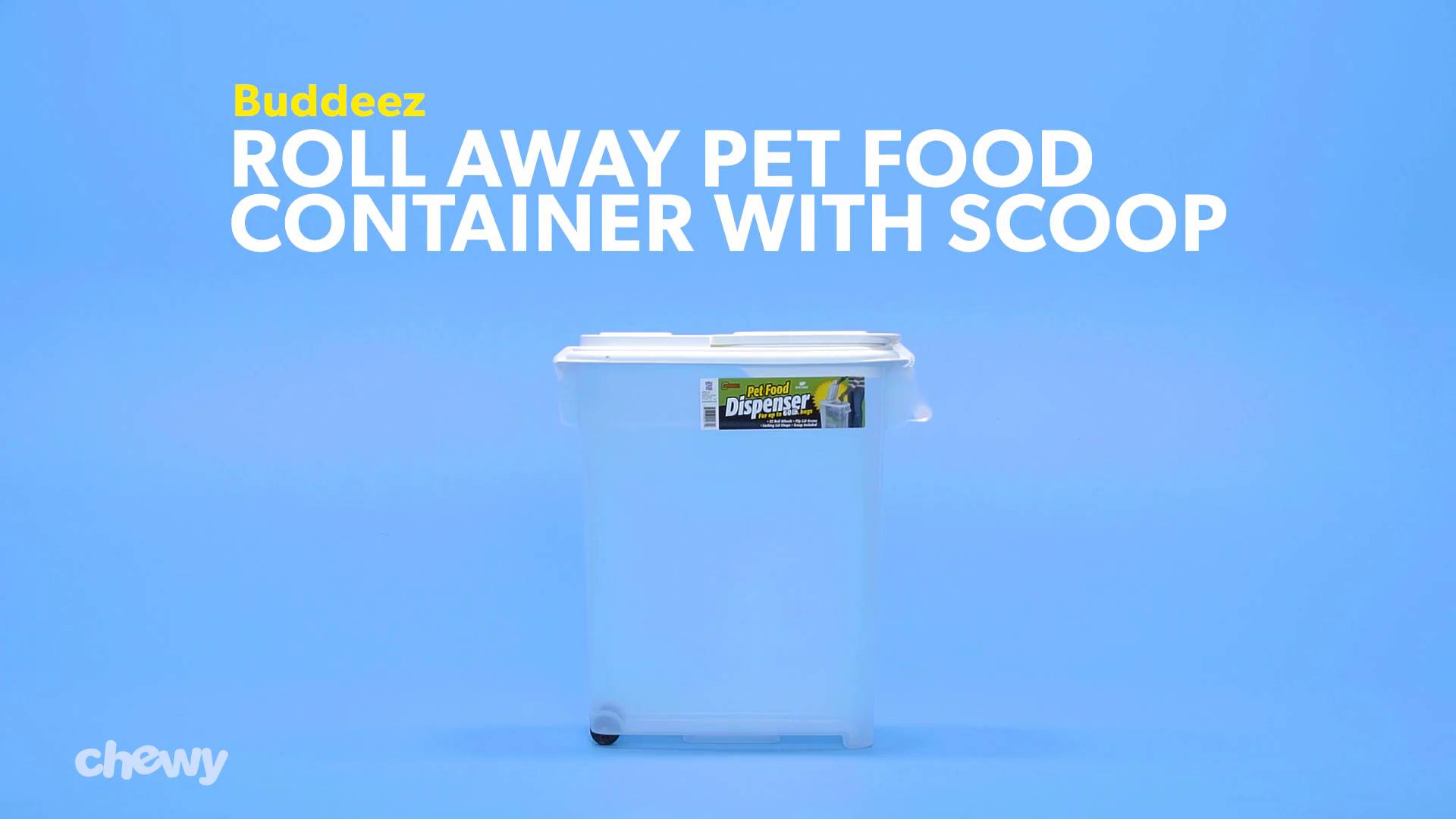 BUDDEEZ Roll Away Pet Food Container with Scoop 50 qt Chewy