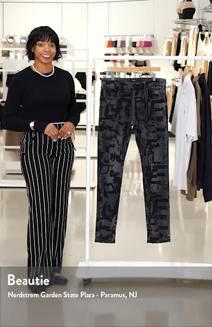 Grunge Print Skinny Fit Stretch Jeans