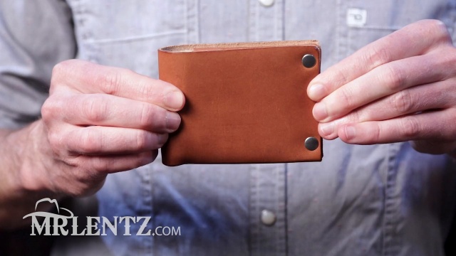 Concealed Wallet - USA Made, Brown, Monogrammed, Full Grain Leather, Handmade by Mr. Lentz