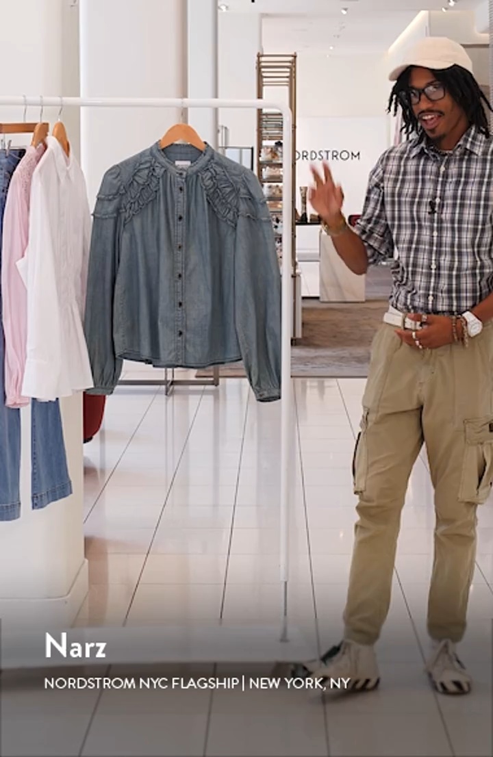 Isabel Marant Étoile Milya Ruffle Denim Button-Up Shirt