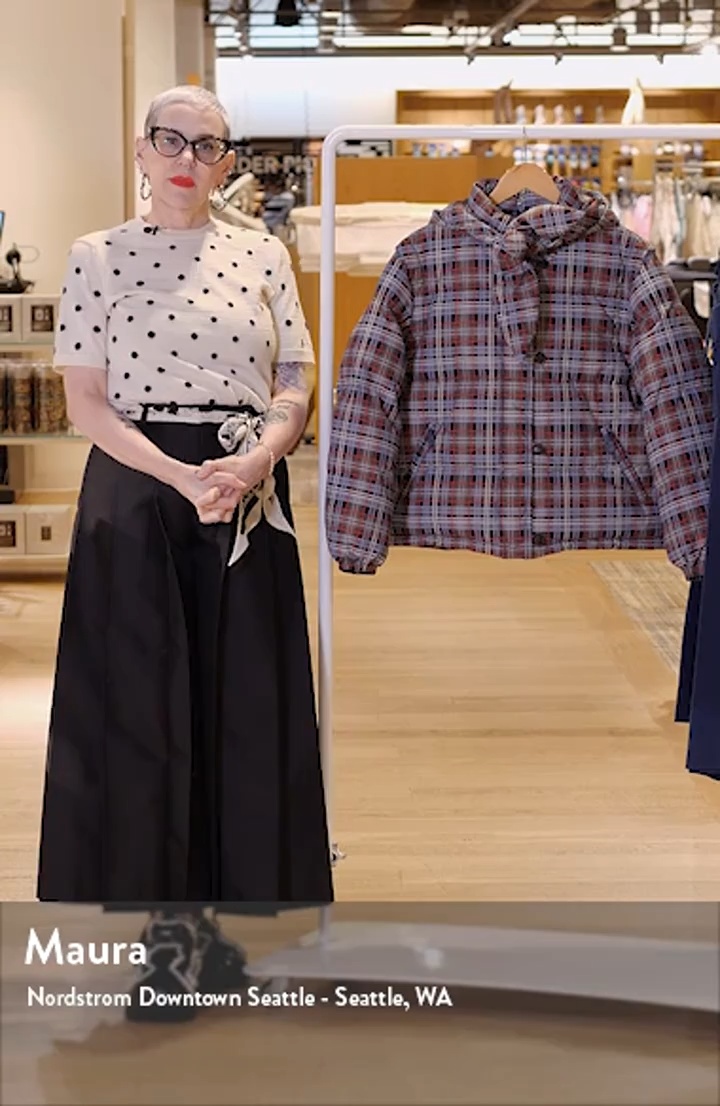 マルセロバロン　ダウン　グース70フェザー30 SかM相当　箱14 Damson Madder Pearl Multi Check Convertible Puffer Coat | Nordstrom