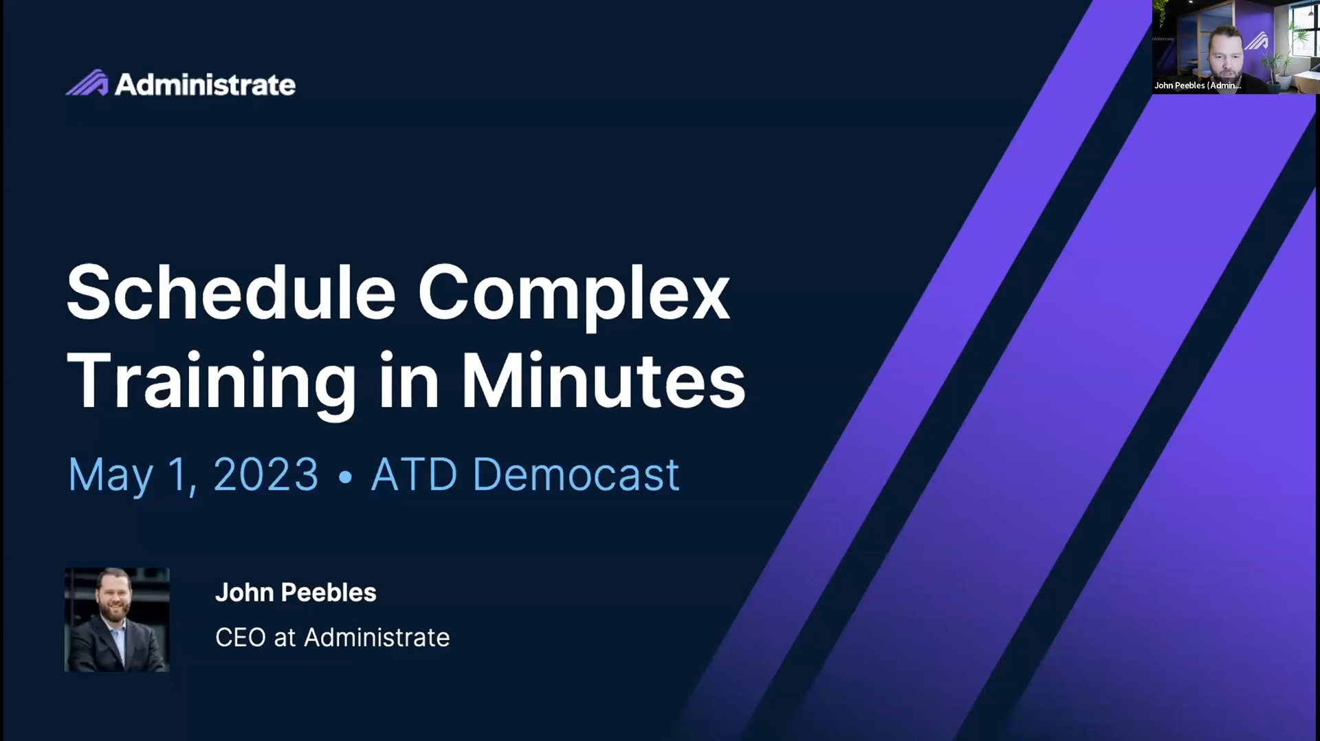 Demo Schedule Complex Training in Minutes