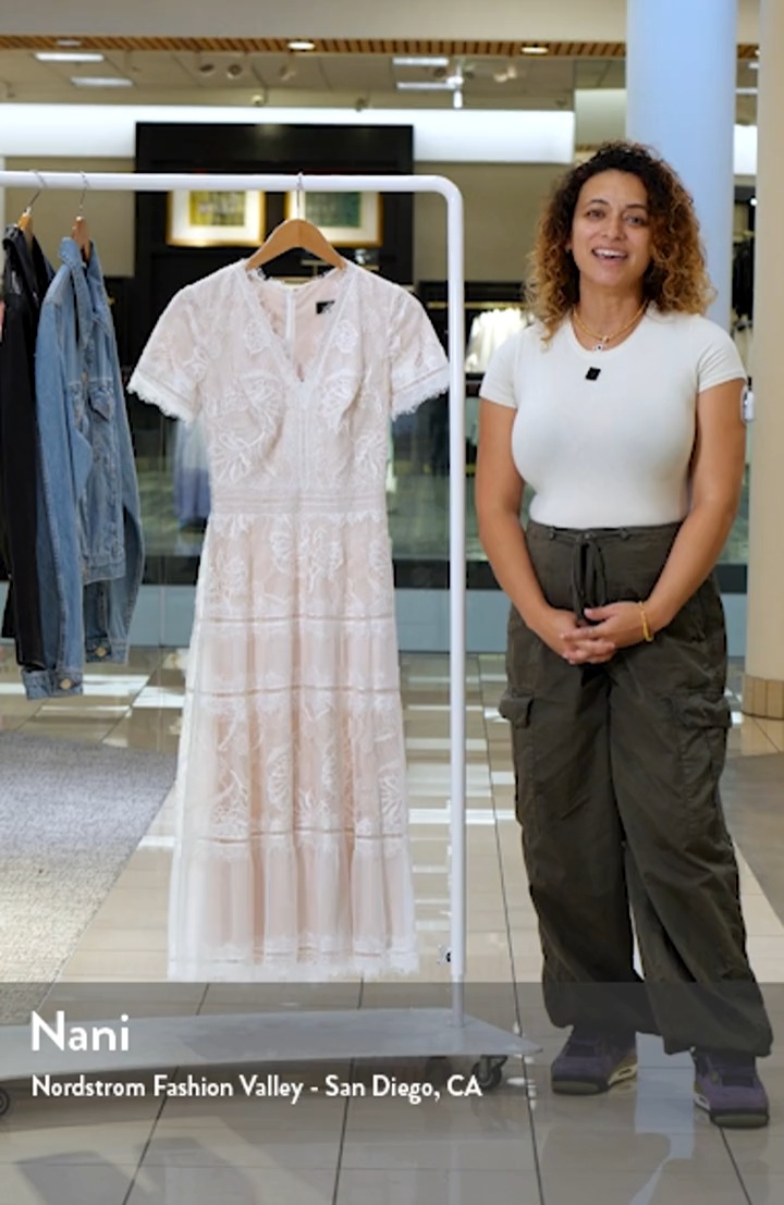 Tadashi Shoji Lace & Mesh Midi Cocktail Dress | Nordstrom
