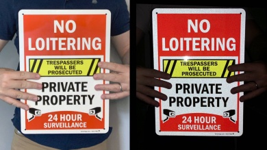 No Loitering Trespassers Prosecuted Surveillance Sign