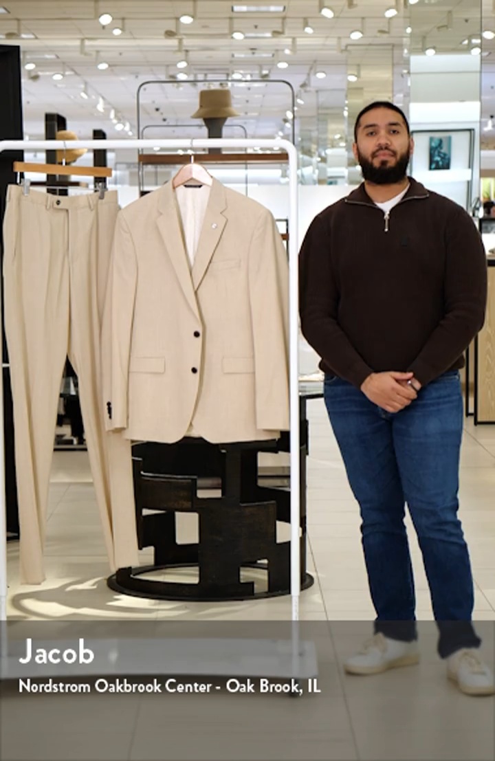Ross Slim Fit Solid Tan Wool Blend Suit