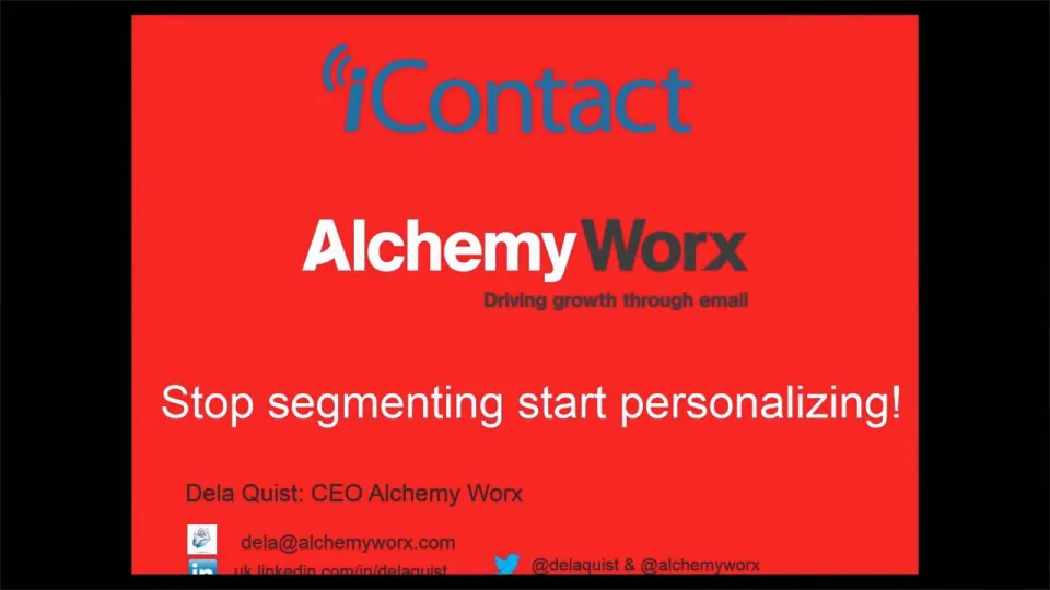 WEBINAR Stop Segmenting and Start Personalizing iContact