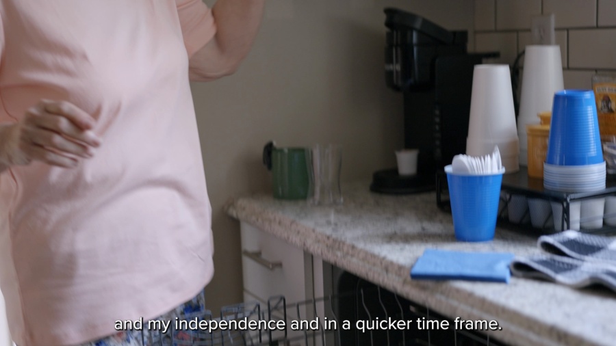 A patient returning to pre-injury activities with her loved ones
