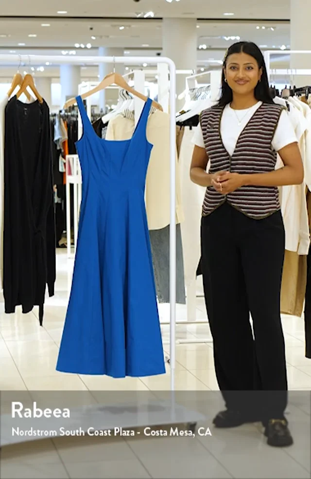 【Staud】 Wellsフローラルコットンミディドレス 0400022281593_BLUEROSE?wid=600
