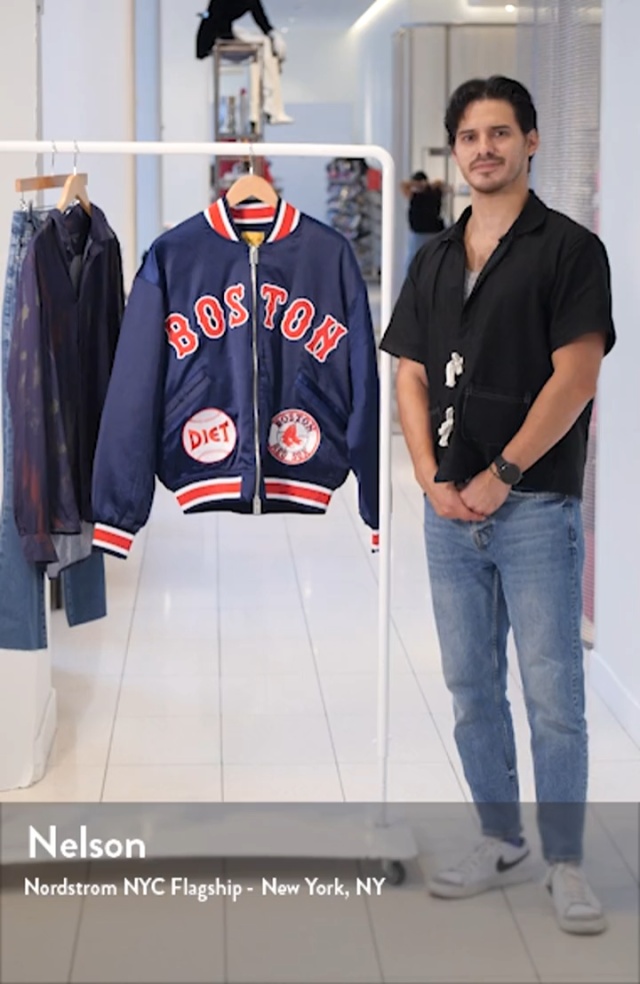 DIET STARTS MONDAY Boston Red Sox Bomber Jacket in Blue for Men