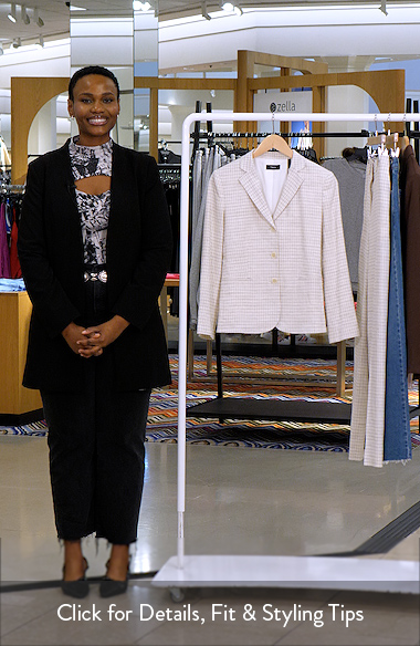 Theory Shrunken Check Linen Blend Jacket | Nordstrom
