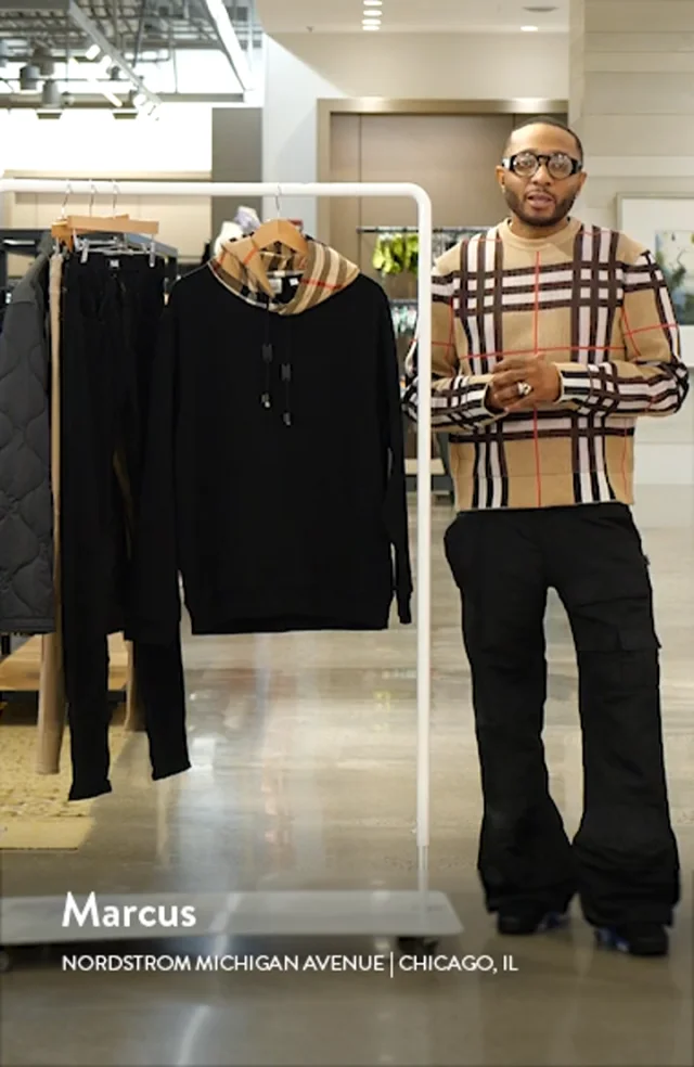 Burberry Check Cotton Blend Hoodie | Nordstrom
