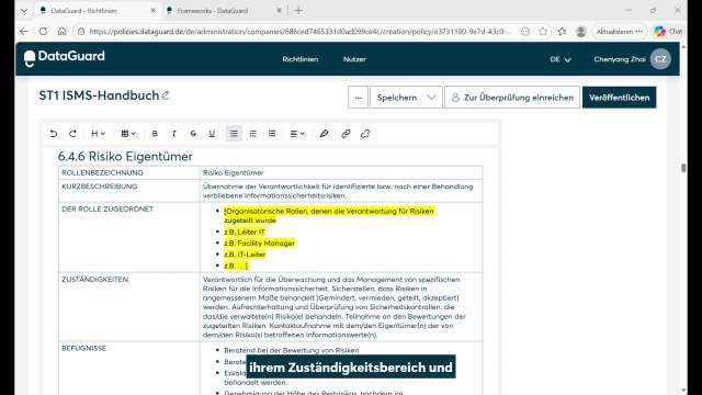 ISMS Build-up: Rollen & Verantwortlichkeiten dokumentieren