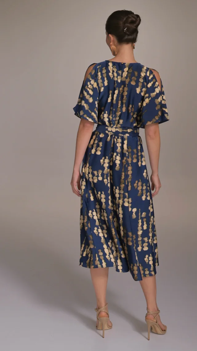 【Donna Karan New York】Brushstroke Midi Dress DKDR02824_45_KA4MB3L4_CRM_Fa.