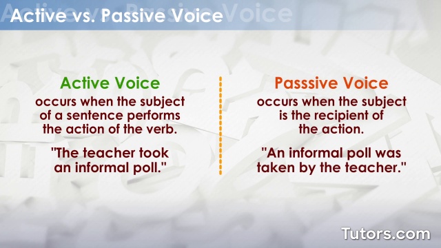 Active vs. Passive Voice