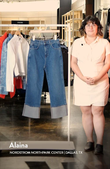 Veronica Beard Dylan Cuffed High Waist Relaxed Straight Leg Jeans