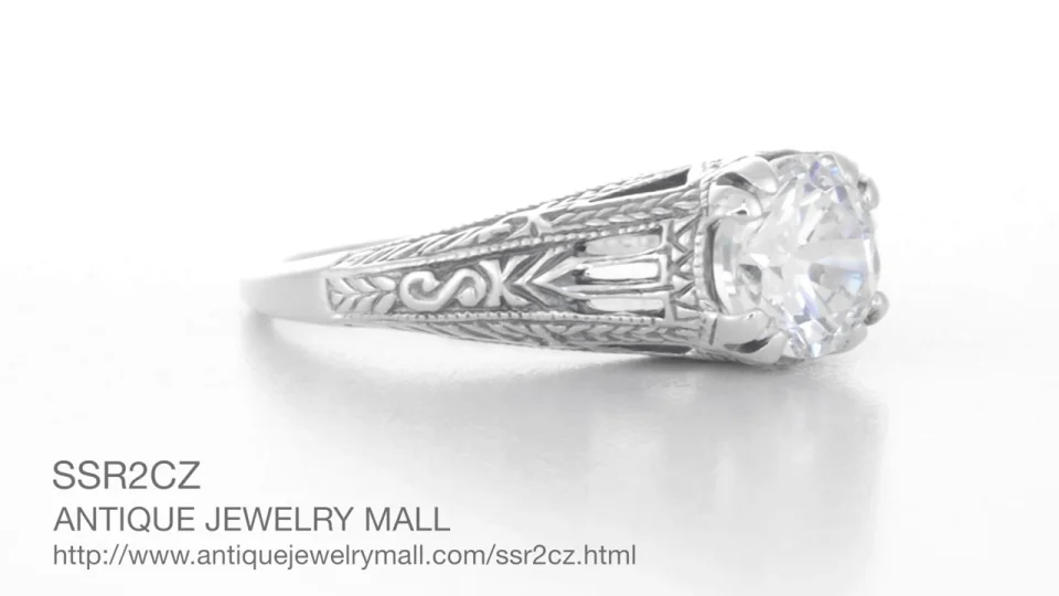 Details about   ART DECO CLASSIC ANTIQUE STYLE 925 STERLING SILVER CZ RING SIZE 7 #847 