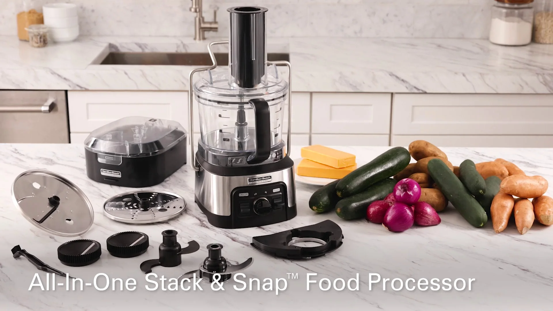 Hamilton Beach Professional Spiralizing Stack & Snap Food Processor - Thumbnail 5