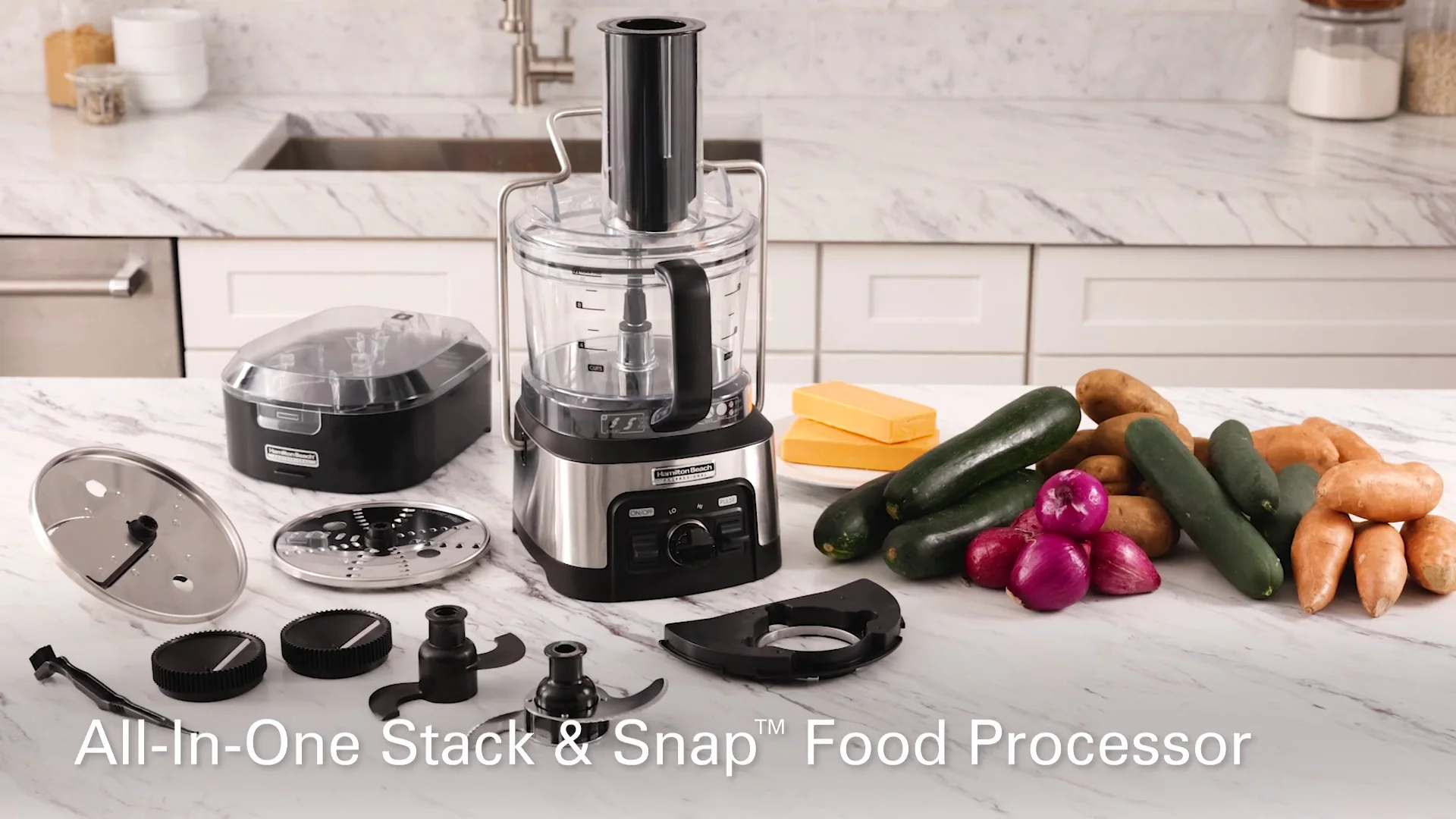 Stack & Snap 12-Cup Food Processor - White