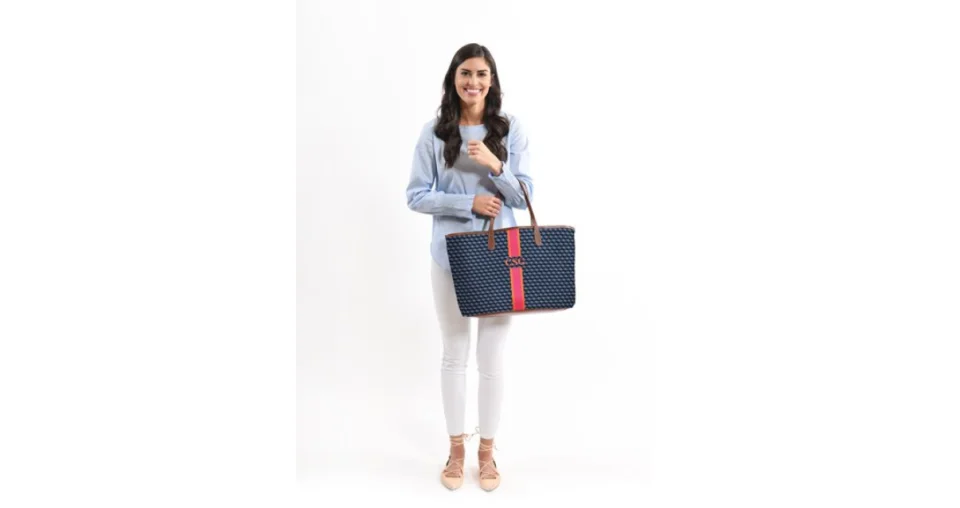 ST. ANNE ZIPPERED TOTE BAG - PRINTED MONOGRAM ST. ANNE ZIPPERED TOTE BAG - PRINTED MONOGRAM