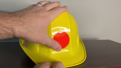 Fluorescent Orange Retro Reflective Hard Hat Label