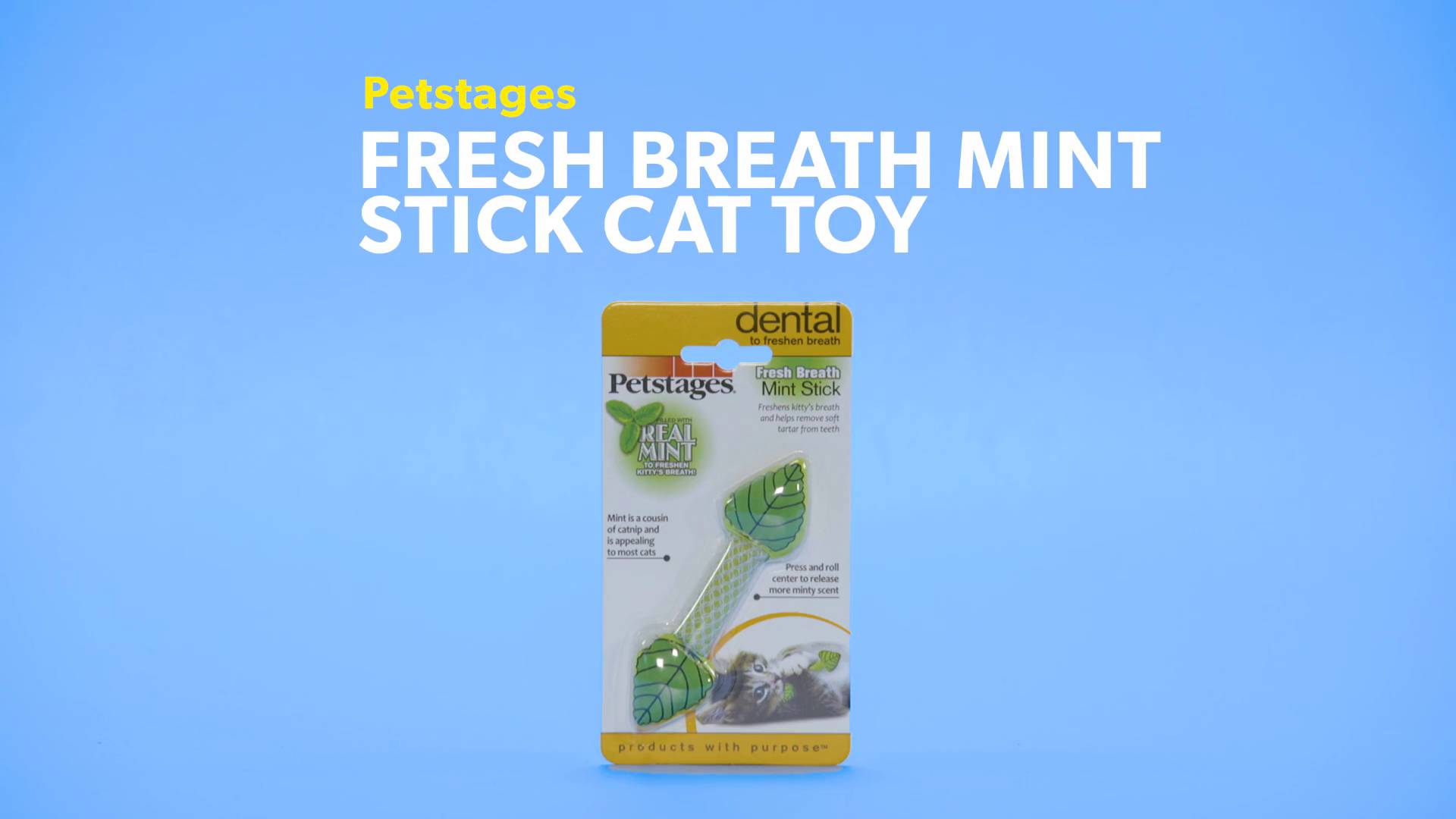 petstages fresh breath mint stick cat toy
