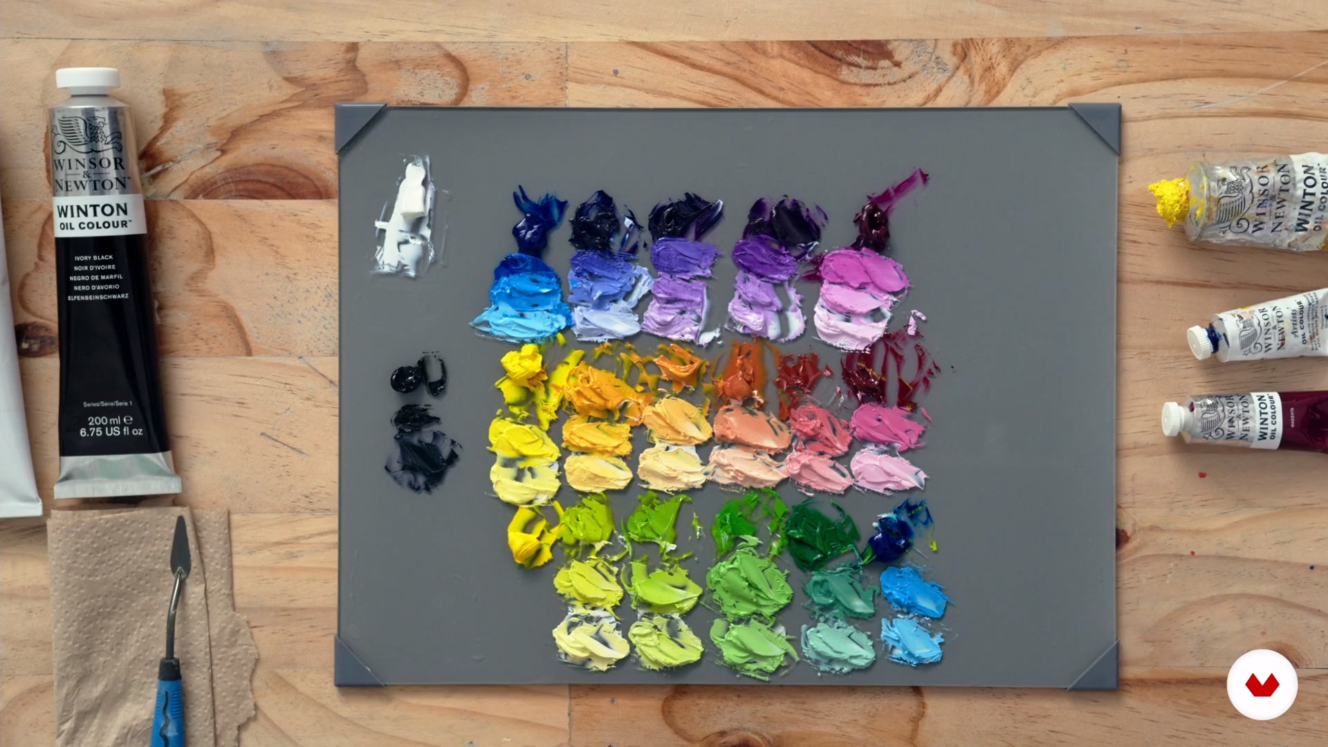 Yağlı boyaya uygulanan CMYK renk modeli