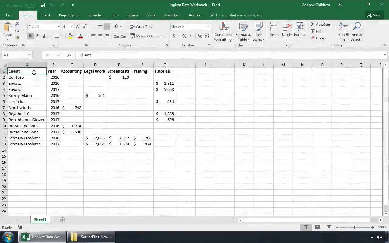 transform columns to rows in excel