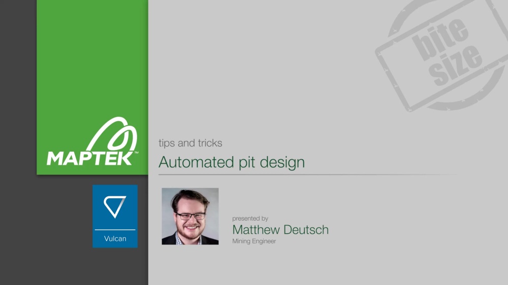 Pit Dsign Maptek - Tips and Tricks: Automated pit design