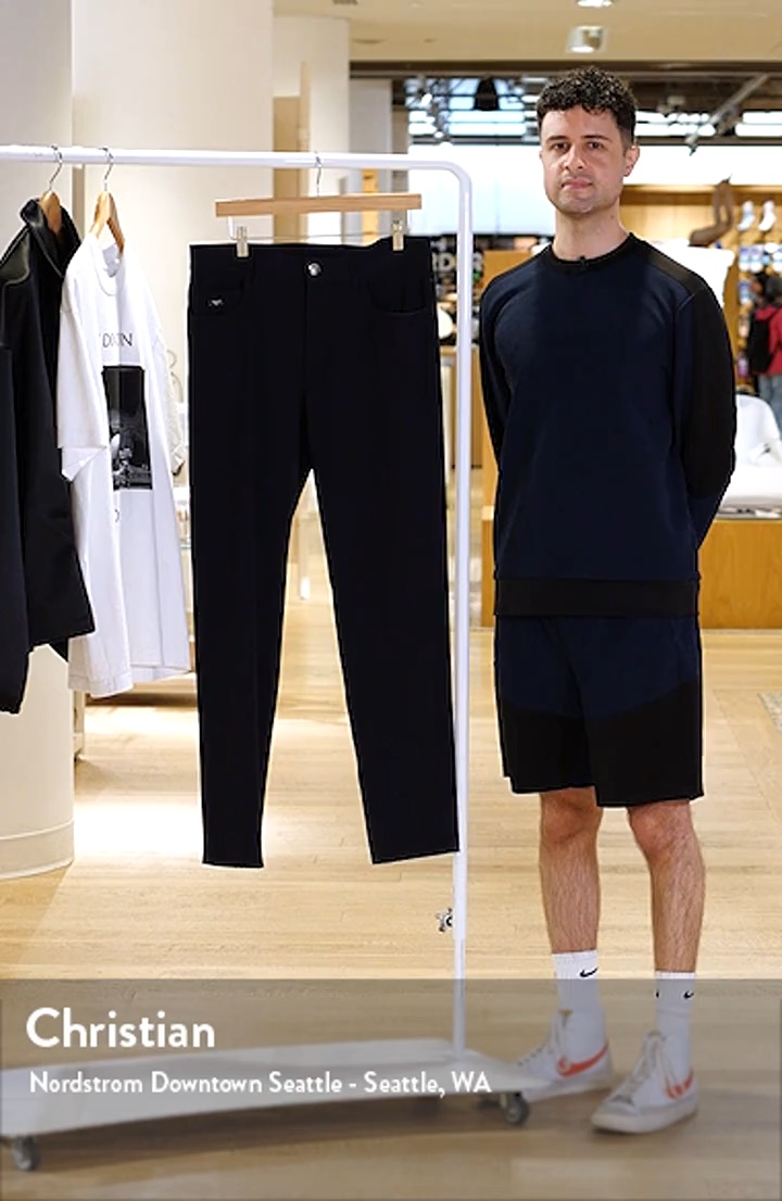 Emporio Armani Techno Five-Pocket Straight Leg Stretch Twill Pants