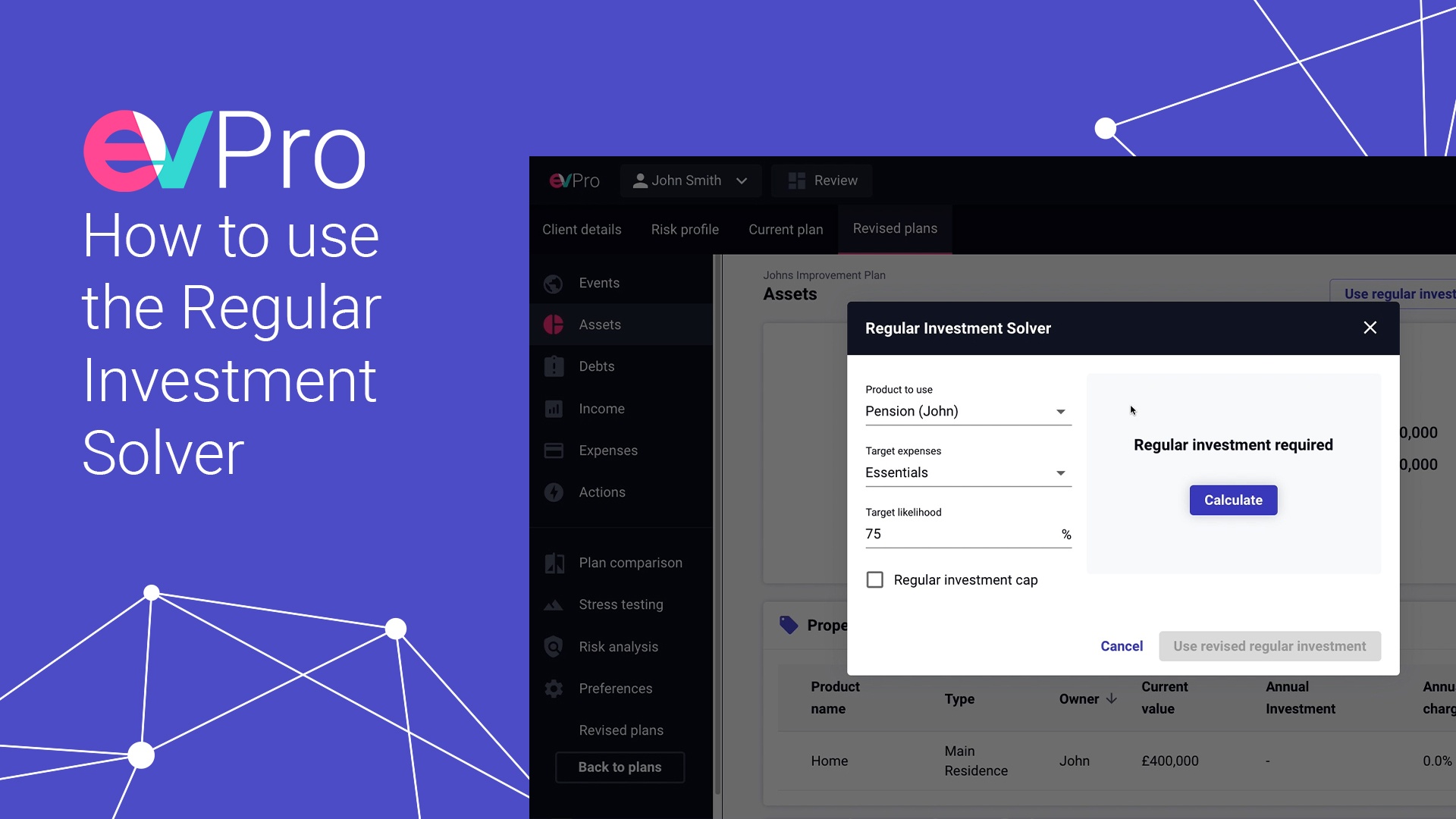 EVPro Solver How to use the Regular Investment Solver
