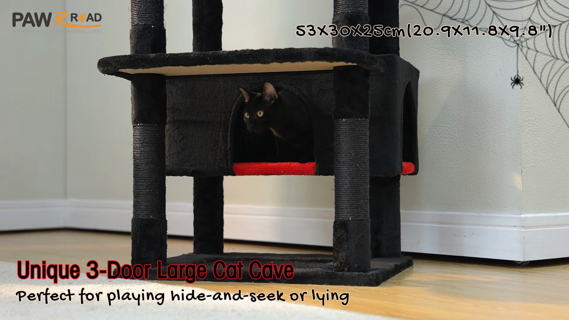 PAWZ ROAD 72-in Gothic Large Hammock Fleece Cat Tree & Condo