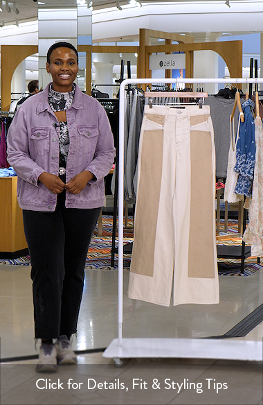 Veronica Beard Taylor High Waist Colorblock Wide Leg Jeans | Nordstrom