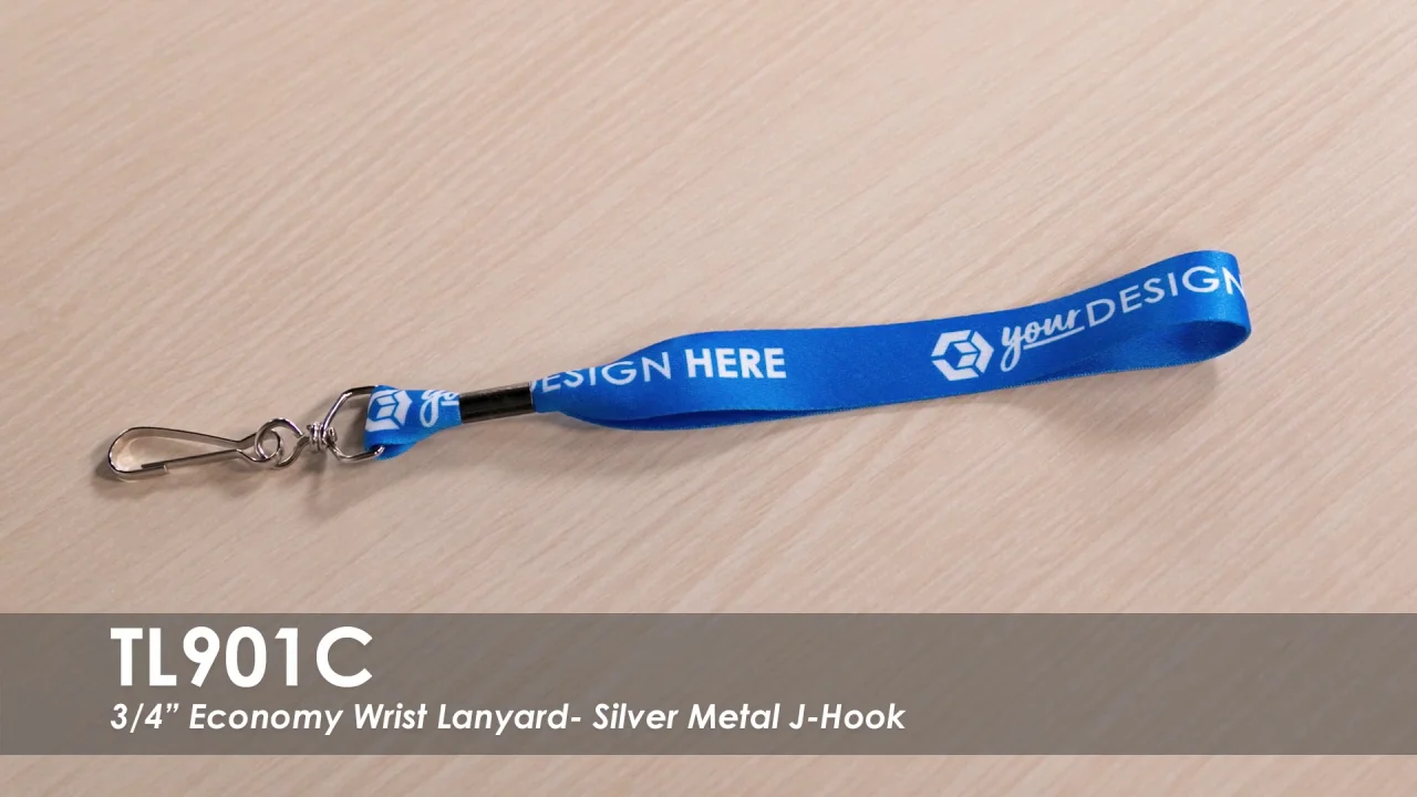 Economy Wrist Lanyard-Silver Metal J-Hook Totally