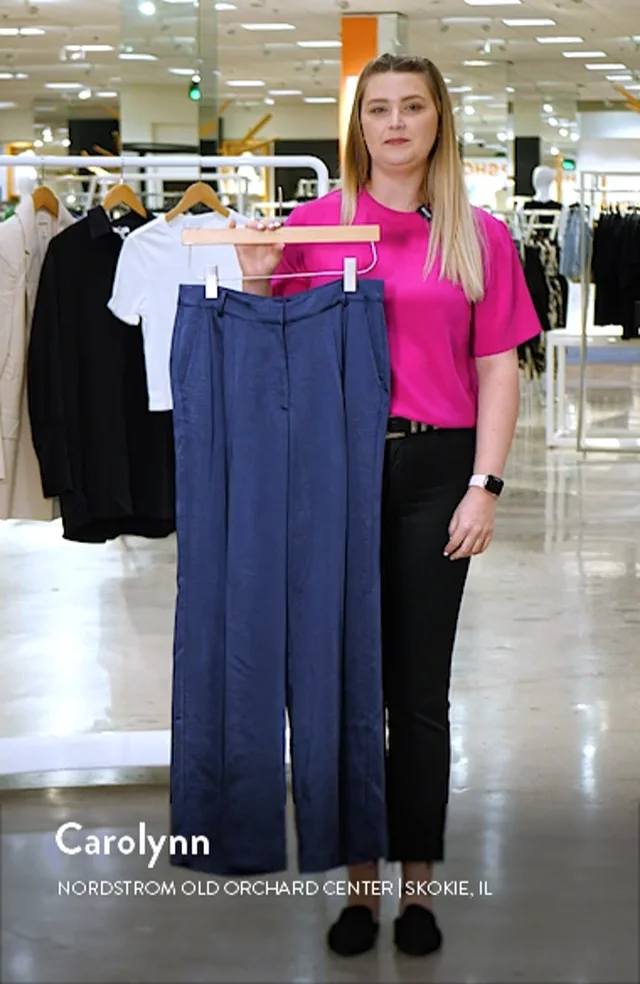 Vince Camuto Pleated Satin Wide Leg Pants