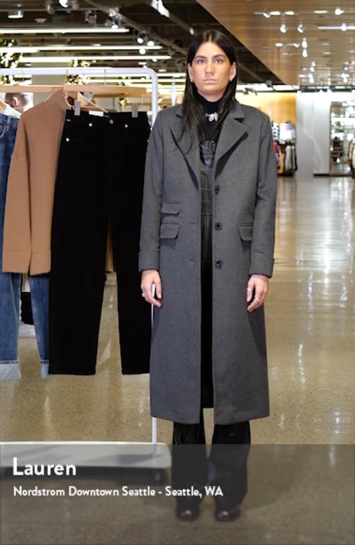 Longline Wool Blend Reefer Coat