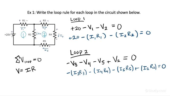 Writing Kirchoff's Loop Rule Equations for a Circuit with Two or More ...