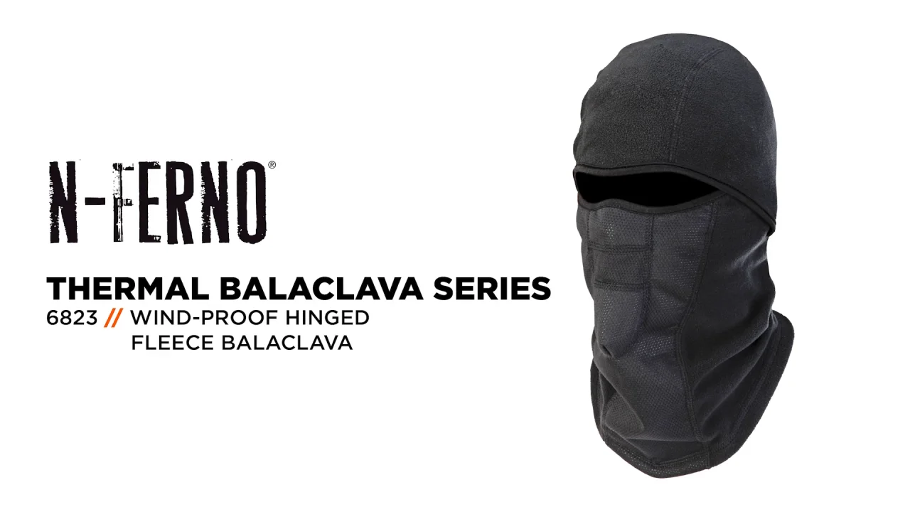 N-Ferno 6823 Fleece Balaclava Face Mask Features Wind-Proof Hinged