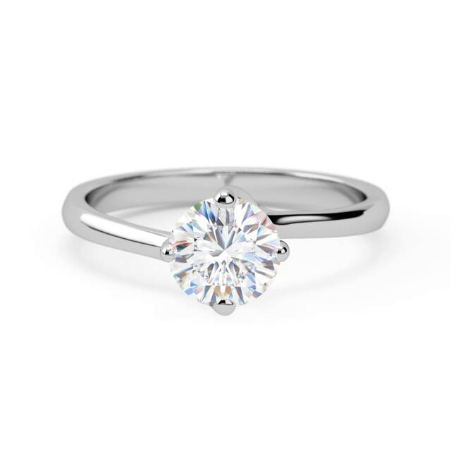 Manhattan Round Brilliant-cut Diamond Engagement Ring – STEPHANIE