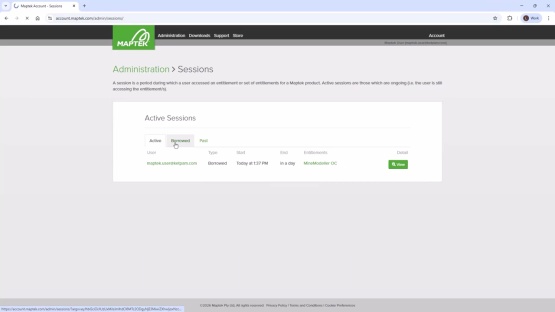 How to end a license session in Maptek Account