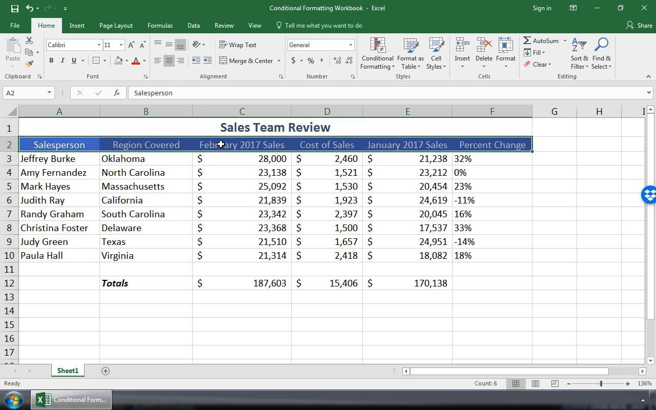 excel spreadsheet