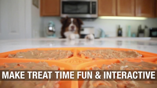 Hyper Pet IQ Treat Lick Mat for Dogs & Cats, Reward, Large, Orange